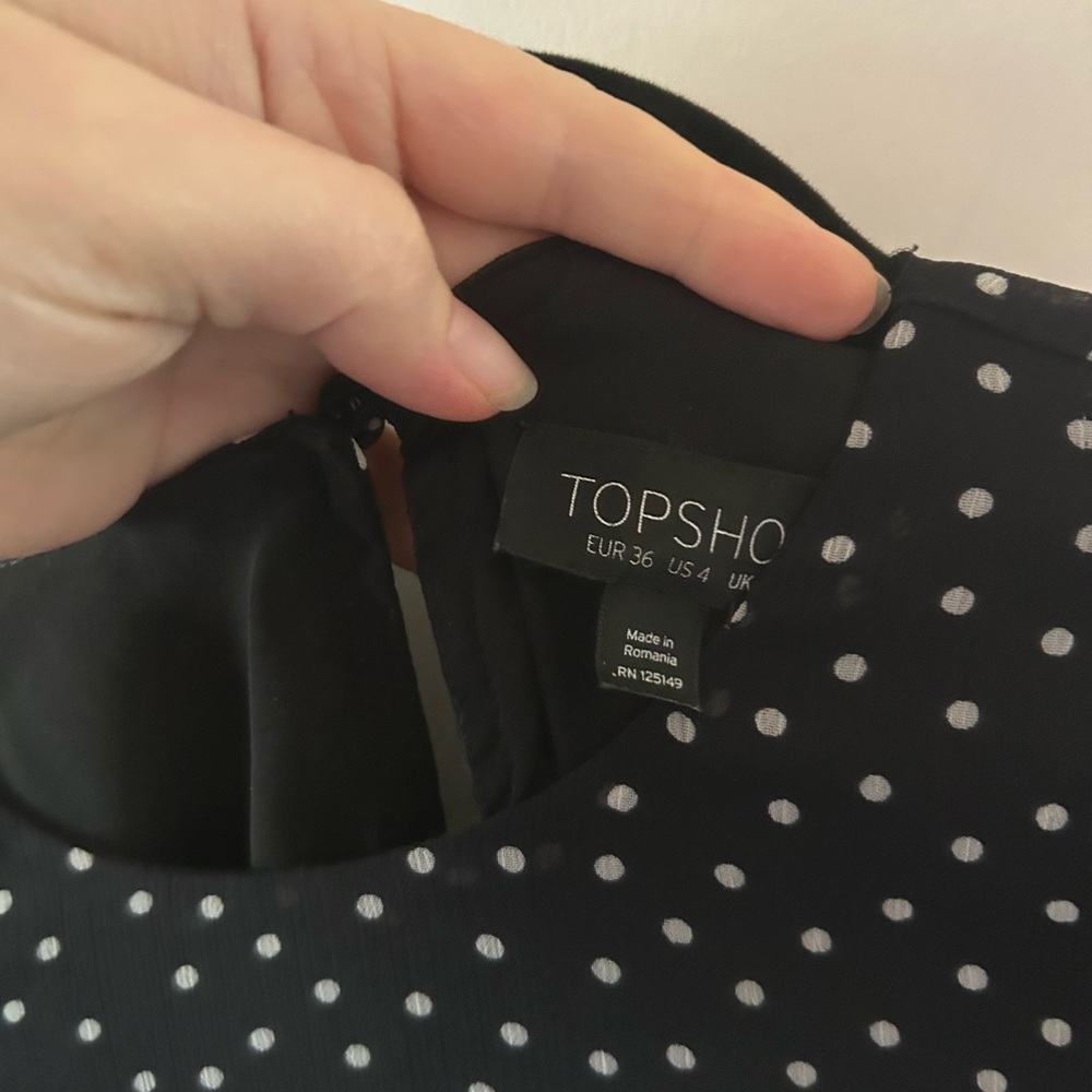 Topshop Polka Dot Ruffle Dress 4 - Picture 3 of 5